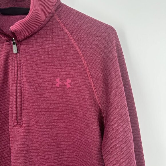 Under Armour Men's Loose 1/4 zip Burgundy Coldgear Size Large - Picture 2 of 6
